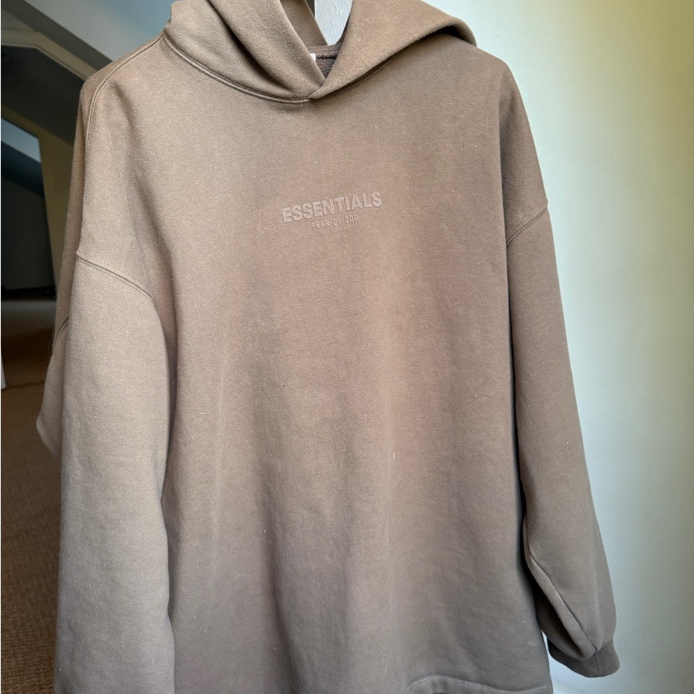 Fear of God Essentials Relaxed Hoodie 'Wood' Large